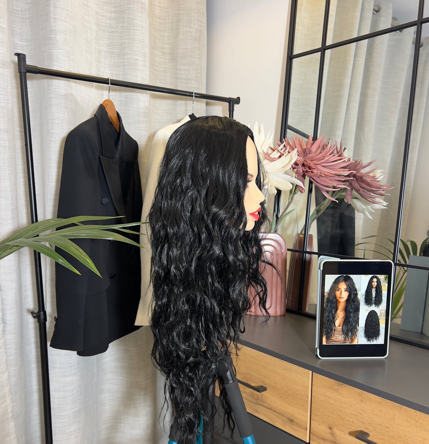 Curly & black