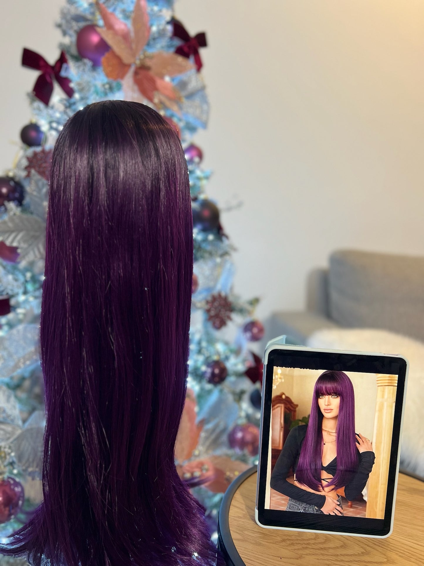 Straight Purple Wig