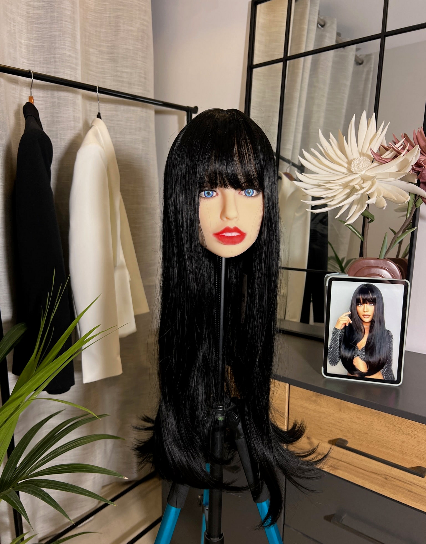 Black Long Straight Wig