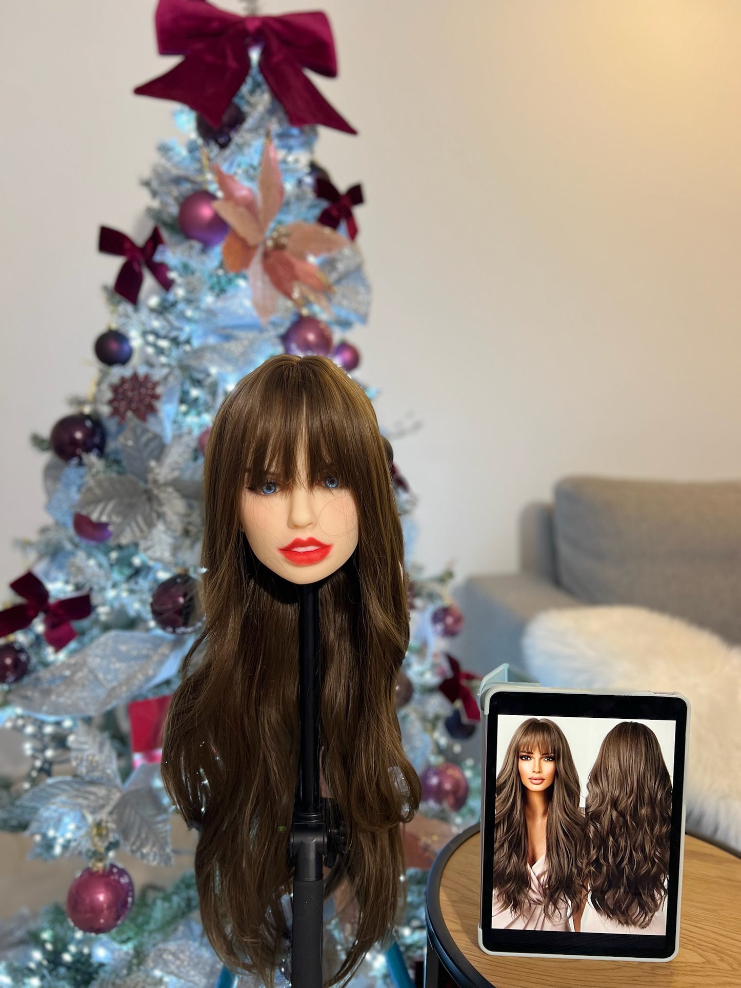 Long Curly Wigs With Bangs