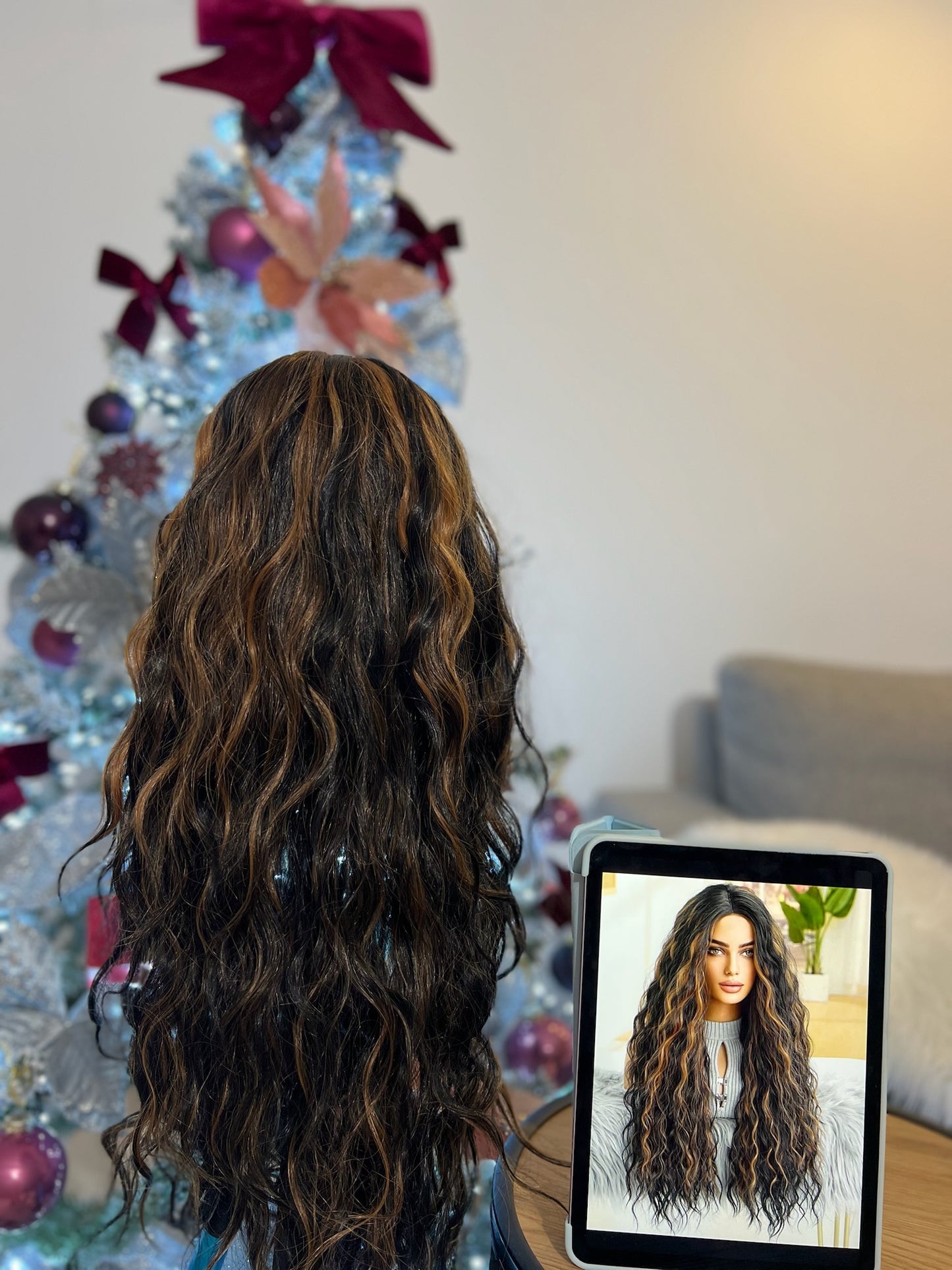 Fluffy Brown Long Curly Wig