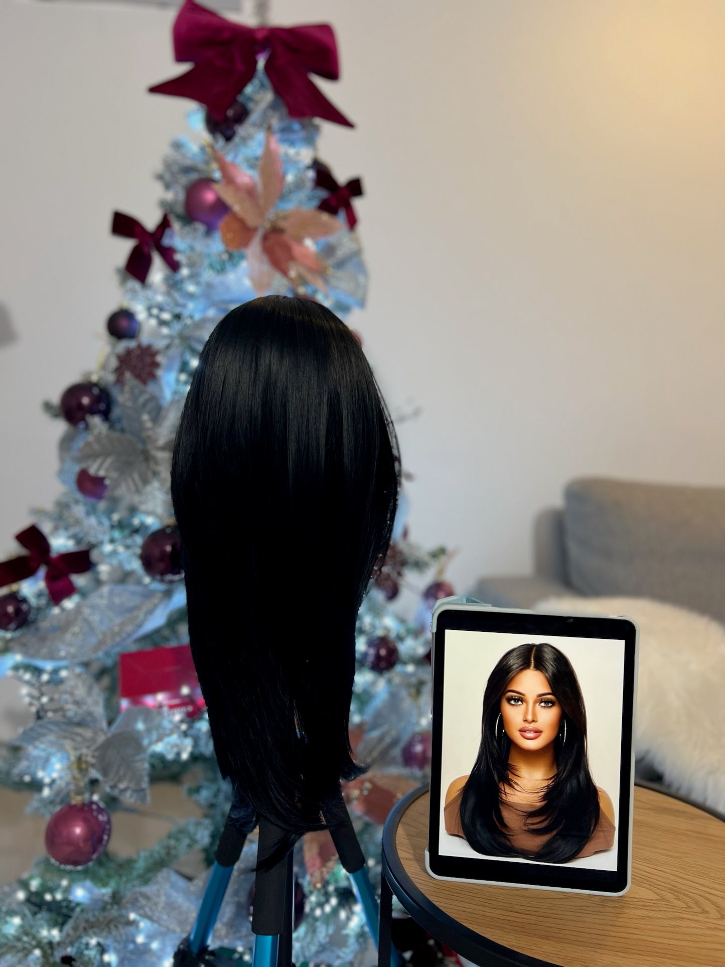 Natural Black Long Straight Hair Layered Wig