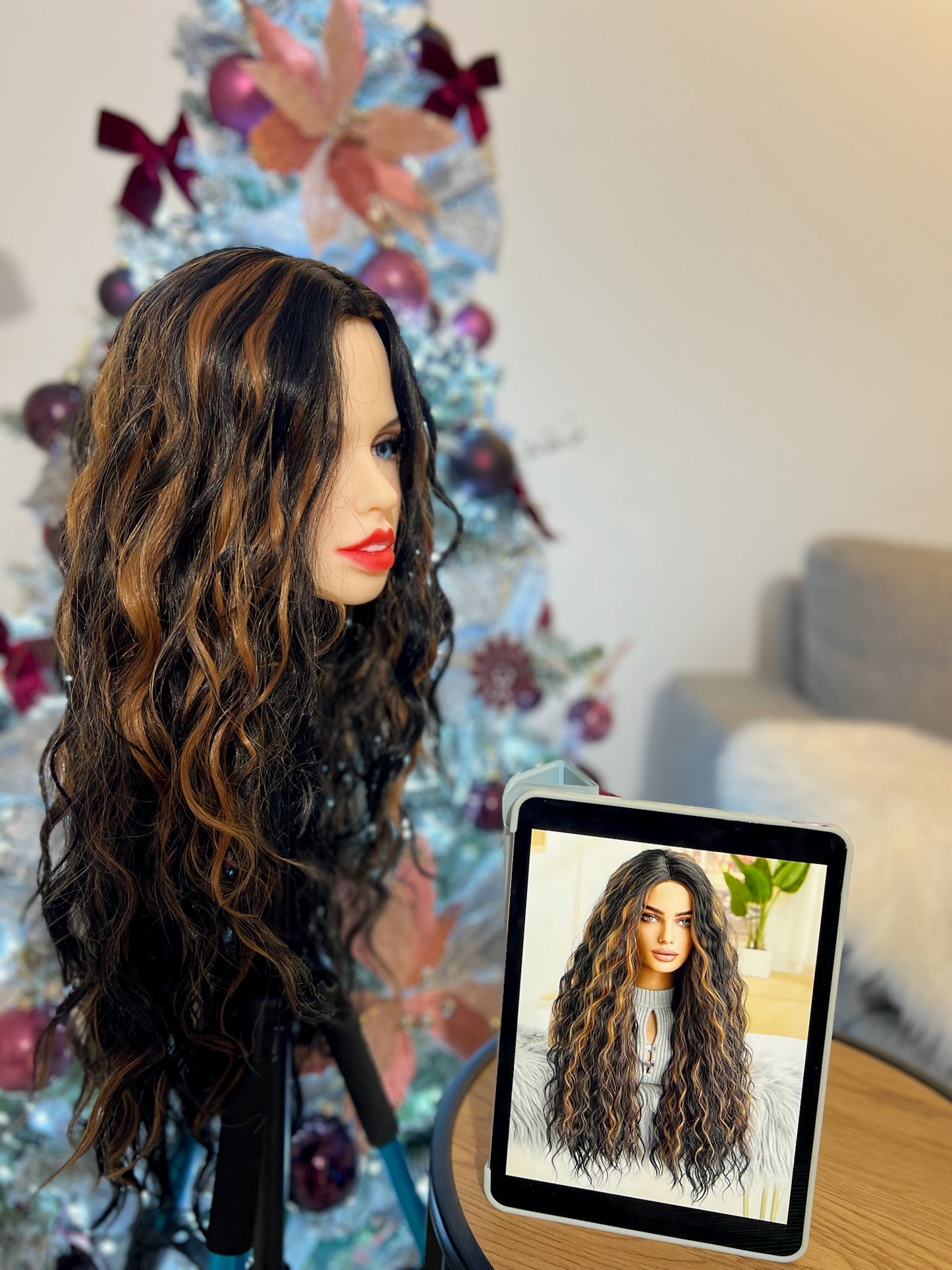 Fluffy Brown Long Curly Wig