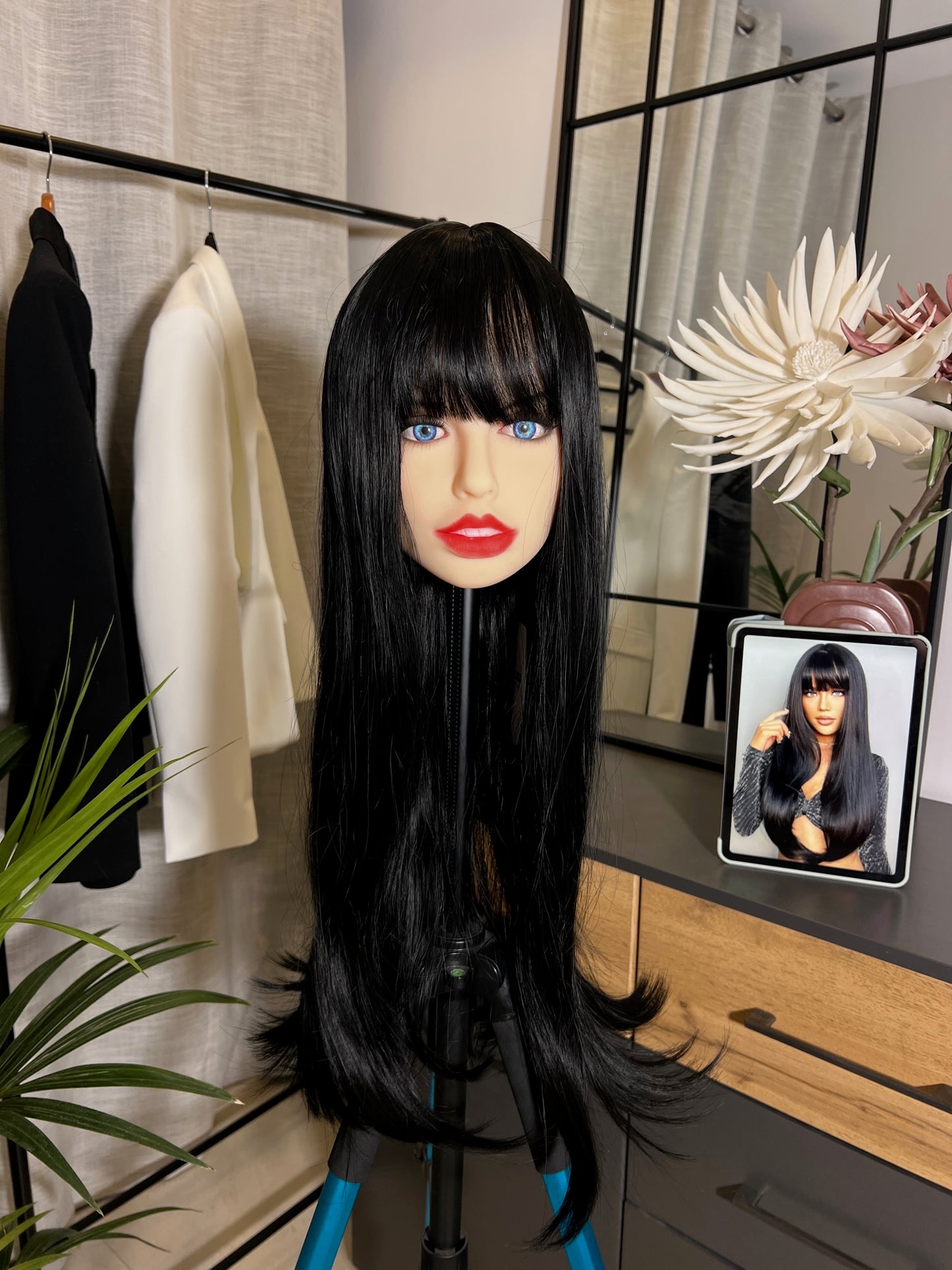 Black Long Straight Wig