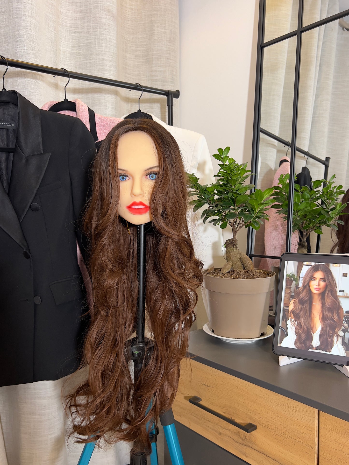 Coffee Brown Curly Wig